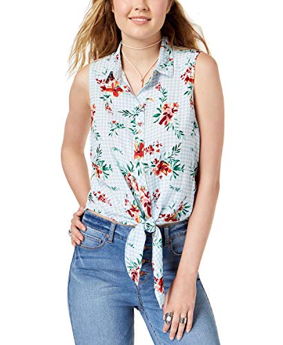 Juniors' Tie-Front Blouse